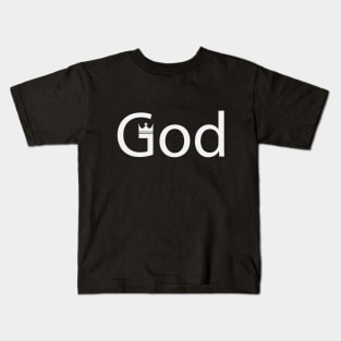 God is king artistic text design Kids T-Shirt